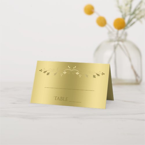 Gold on Gold Elegant Gradient Wedding Place Card