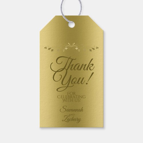 Gold on Gold Elegant Gradient Wedding Thank You Gift Tags