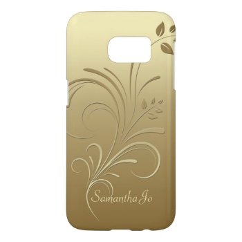 Gold On Gold Floral Swirls Monogram Case by Case_by_Case at Zazzle
