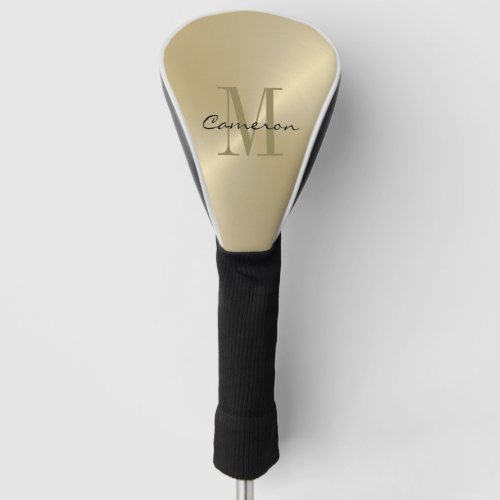 Gold On Gold Initial and Name Personalized Gift Golf Head Cover