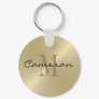 Gold On Gold Initial and Name Personalized Keychain