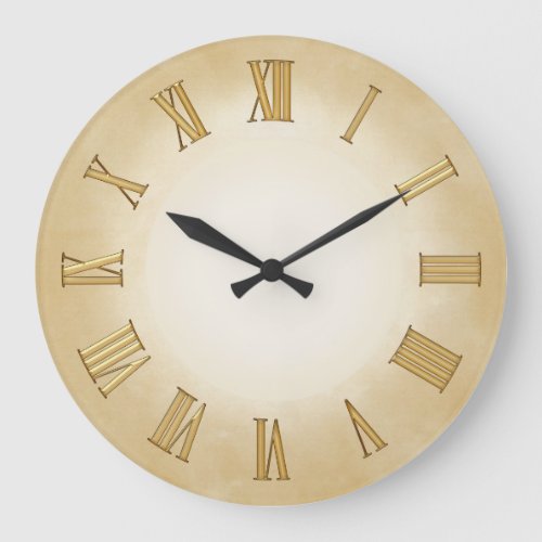 Gold on Parchment_effect Modern Art Clock