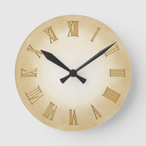 Gold on Parchment effect Modern Art Clock