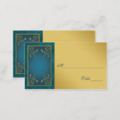 Gold on Teal Placecards (Front/Back)