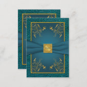 Gold on Teal Reception Card (Front/Back)