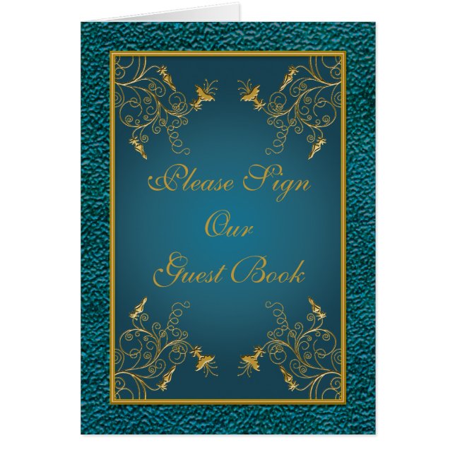 Gold on Teal Table Card (Front)