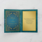 Gold on Teal Thank You Card (Inside)