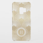 Gold on white art-deco pattern uncommon samsung galaxy s9 case<br><div class="desc">Elegant gold and white geometric art-deco pattern with optional monogram.</div>