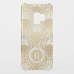 Gold on white art-deco pattern uncommon samsung galaxy s9 case