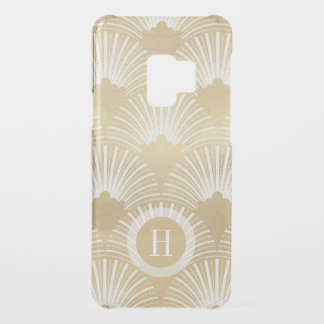 Gold on white art-deco pattern uncommon samsung galaxy s9 case