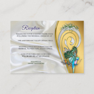 Gold on White Silk with Tropical Splendour Enclosure Card