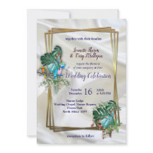 Gold on White Silk with Tropical Splendour