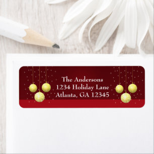Gold Onament Star Christmas Labels