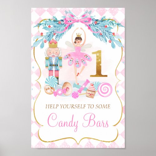 Gold One Nutcracker Land of Sweets Birthday Sign