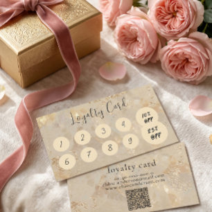 Gold Opal Custom Business Loyalty Punch Card