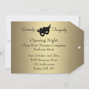 Gold Opening Night Invitation