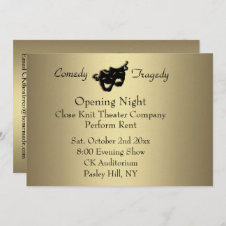 Gold Opening Night Invitation