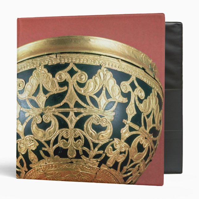 Gold openwork for a varnished bowl 3 ring binder (Front/Inside)