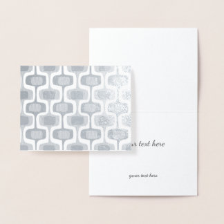 Gold or Silver Abstract Mid Century Modern Squares Foil Card
