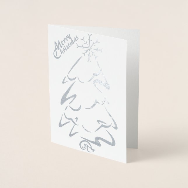 Gold &(or) Silver Christmas Tree Foil Card (Front)
