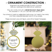 Gold or Silver Diamond Ring Engagement Ornament (Back)