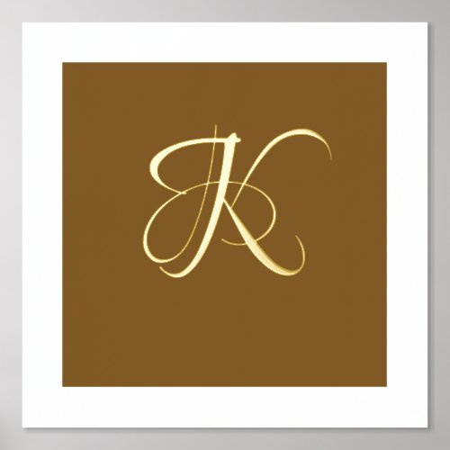 Gold or Silver Elegant Initial  Toffee Crunch  Foil Prints