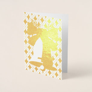 Gold or Silver Foil Christmas Bell Blank Card