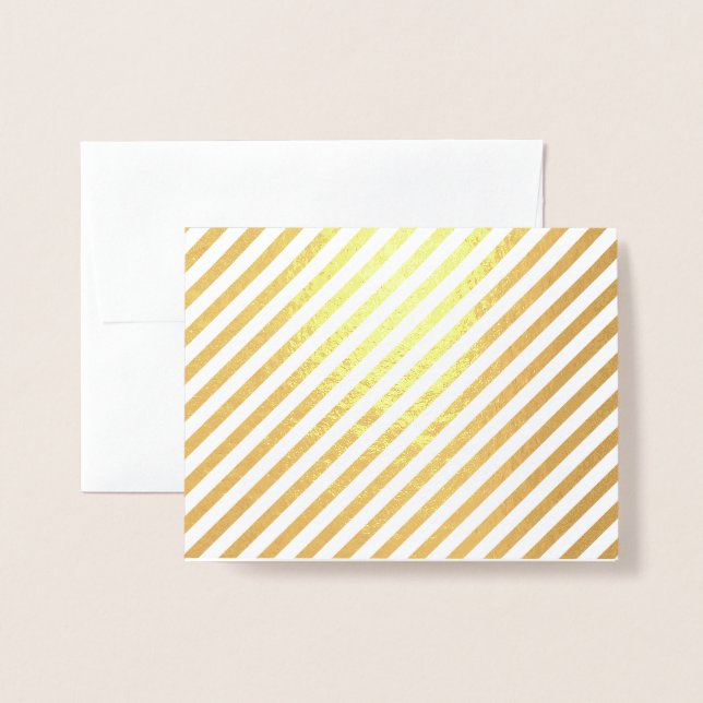 Gold or Silver Foil Stripe Blank Greeting Card (Front With Envelope)