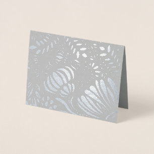 Gold or Silver Modern Elegant Floral Pattern Foil Card