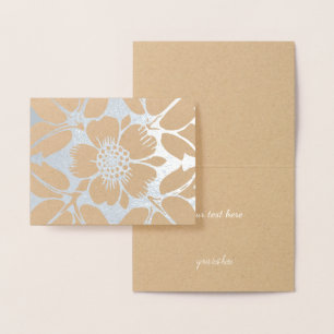 Gold or Silver Modern Elegant Floral Pattern Foil Card