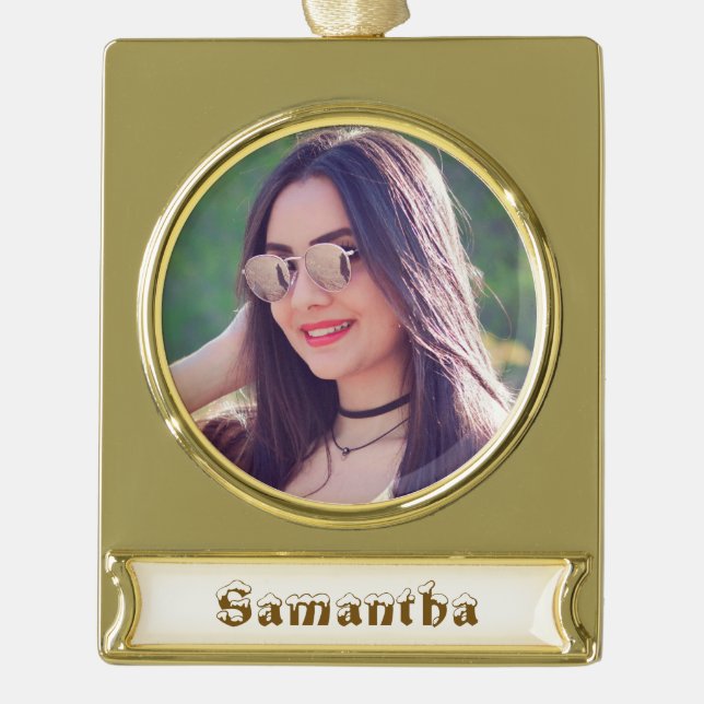 Gold Or Silver Personalized Photo Ornament (Front)