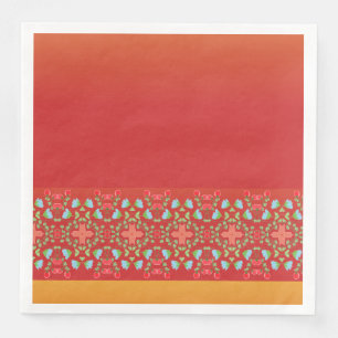 Gold Orange And Red Paper Dinner Napkins