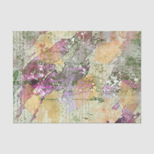 Gold Orange Fall Leaf Leaves on Vintage Decoupage Tissue Paper