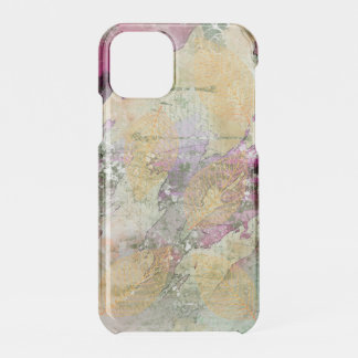 Gold Orange Fall Leaf Leaves on Vintage Decoupage iPhone 11 Pro Case