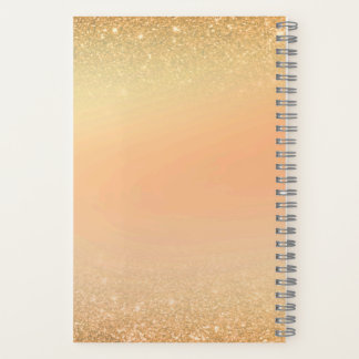 Gold & Orange Notebook with Sparkle Glam Aesthetic