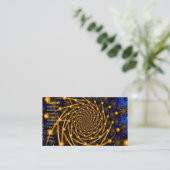 Gold Orbit Fractal Art Business Card (Standing Front)