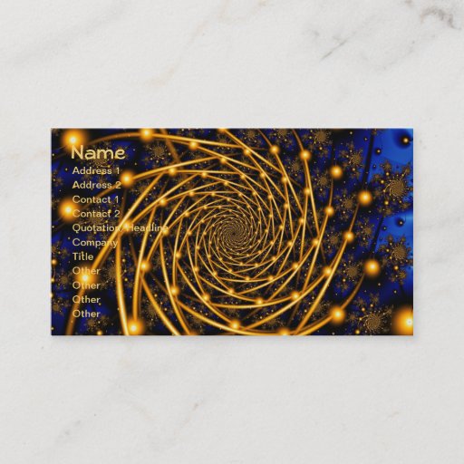 Customizable Gold Orbit Fractal Art Business Cards
