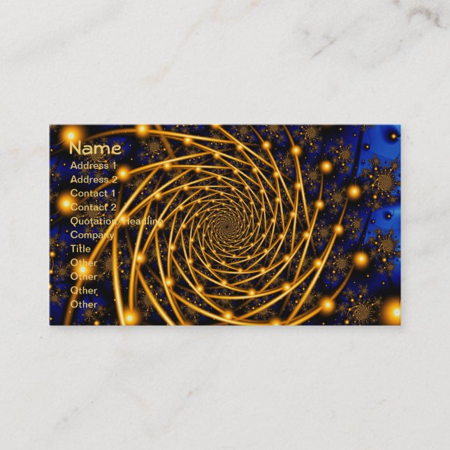 Gold Orbit Fractal Art Business Card (Front)