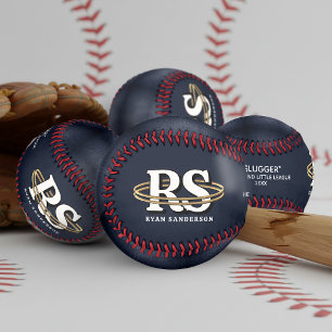 Gold Orbit Monogram Initials Any Color ID1331 Baseball