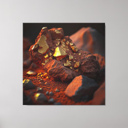 Gold Ore Close-Up: Red Earth Canvas Print
