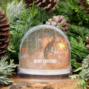 Gold Ornament Christmas Tree Snow Globe