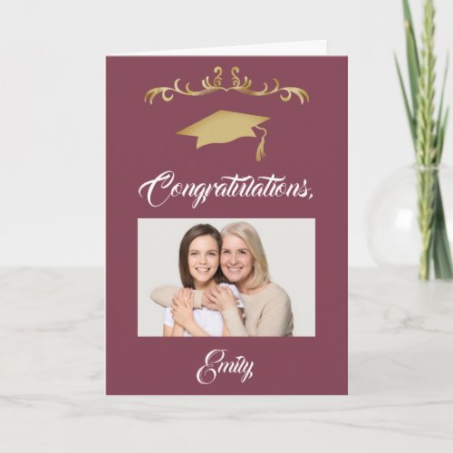 Gold Ornament Congratulations Graduate Photo Card