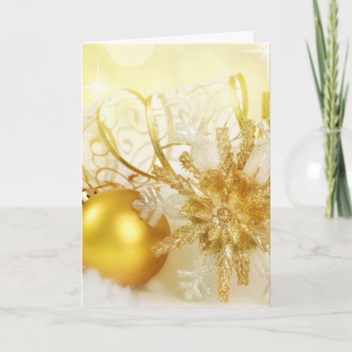 Gold Ornament Design Christmas Card