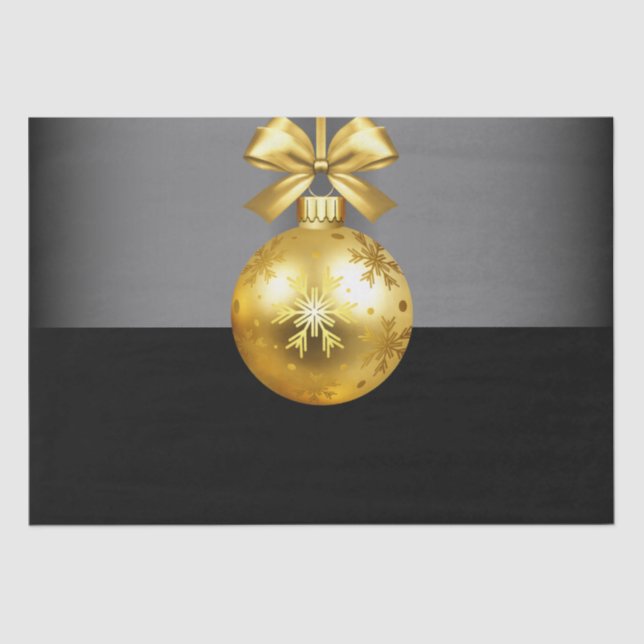 Gold Ornament Holiday Tissue Paper (Front)
