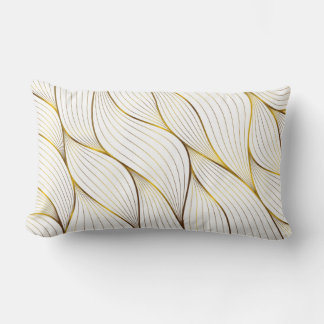 Gold ornament leaf  lumbar pillow