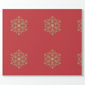 Gold Ornament on Red Wrapping Paper (Flat)