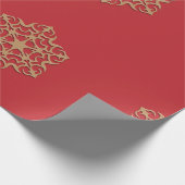 Gold Ornament on Red Wrapping Paper (Corner)