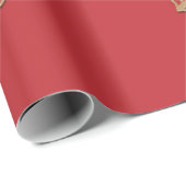 Gold Ornament on Red Wrapping Paper (Roll Corner)