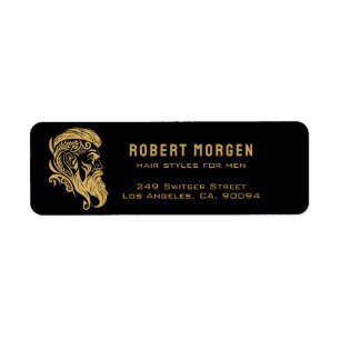 Gold ornaments haircut for men logo on Black Label
