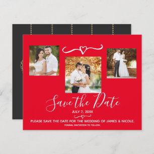 Gold Ornaments Holiday Photo Wedding Save the Date